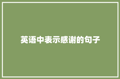 英语中表示感谢的句子
