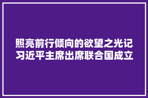 照亮前行倾向的欲望之光记习近平主席出席联合国成立75周年系列高级别会议