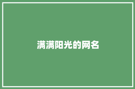 满满阳光的网名