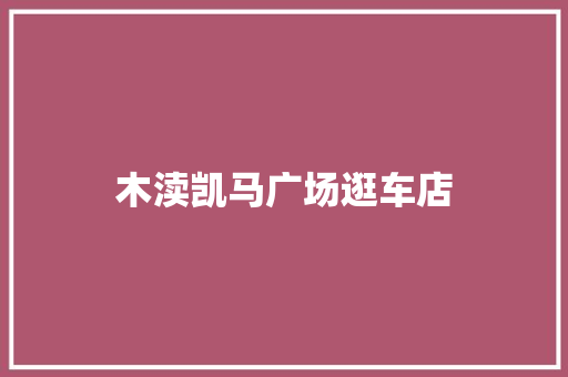 木渎凯马广场逛车店