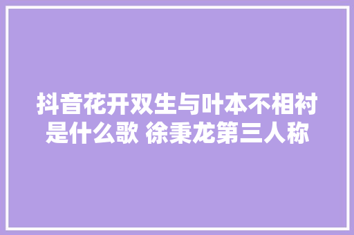 抖音花开双生与叶本不相衬是什么歌 徐秉龙第三人称歌词