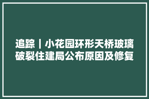 追踪｜小花园环形天桥玻璃破裂住建局公布原因及修复筹划