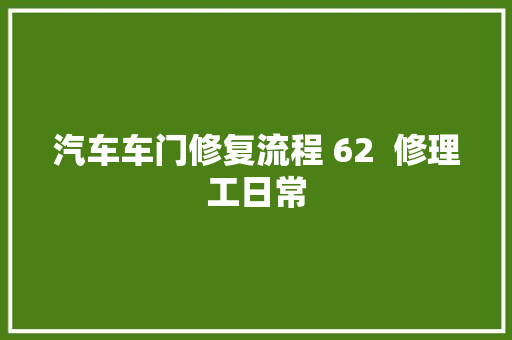 汽车车门修复流程 62  修理工日常 汽车知识