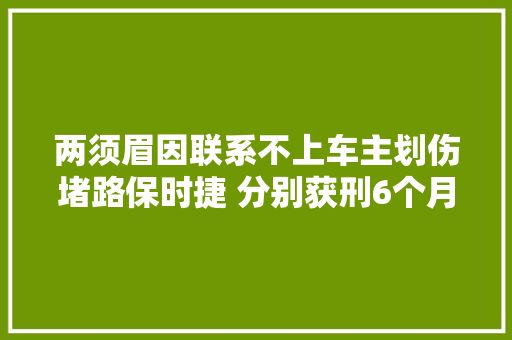两须眉因联系不上车主划伤堵路保时捷 分别获刑6个月和10个月缓刑一年