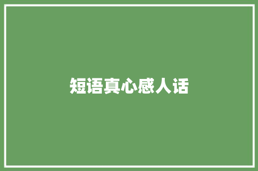 短语真心感人话