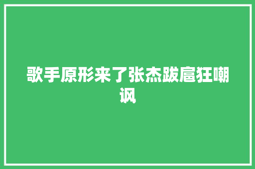 歌手原形来了张杰跋扈狂嘲讽