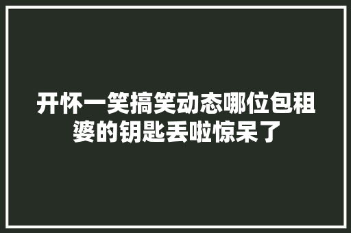 开怀一笑搞笑动态哪位包租婆的钥匙丢啦惊呆了