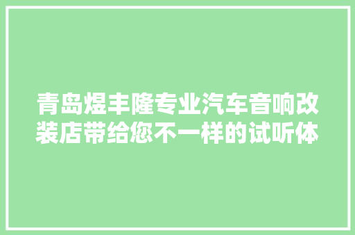 青岛煜丰隆专业汽车音响改装店带给您不一样的试听体验