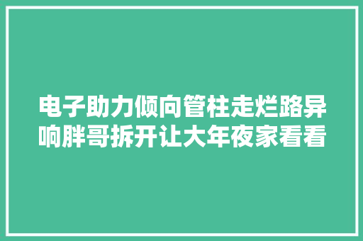电子助力倾向管柱走烂路异响胖哥拆开让大年夜家看看怎么维修