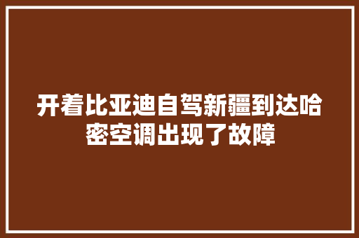 开着比亚迪自驾新疆到达哈密空调出现了故障
