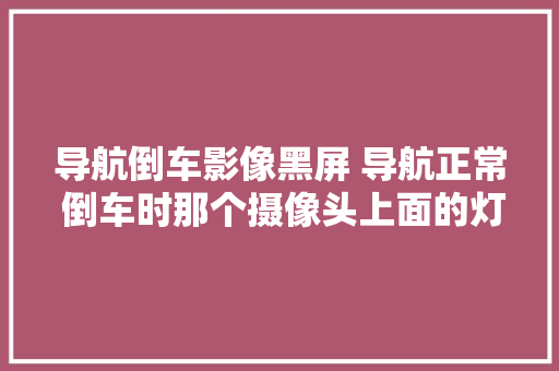 导航倒车影像黑屏 导航正常 倒车时那个摄像头上面的灯也亮 就是倒车时黑屏 请问是为什么