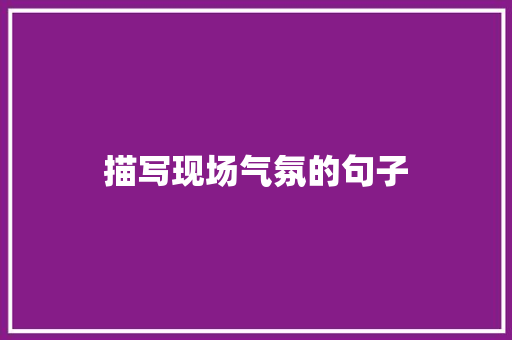 描写现场气氛的句子