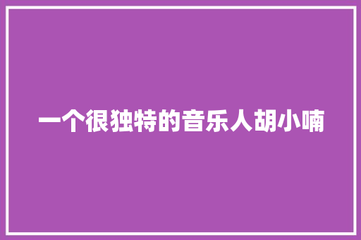一个很独特的音乐人胡小喃