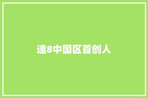速8中国区首创人