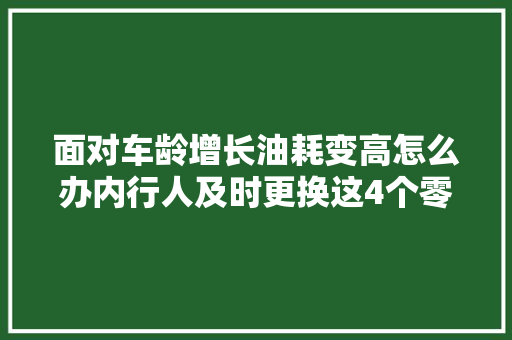面对车龄增长油耗变高怎么办内行人及时更换这4个零件