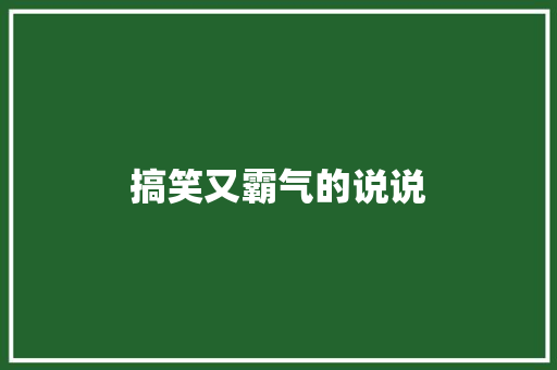 搞笑又霸气的说说