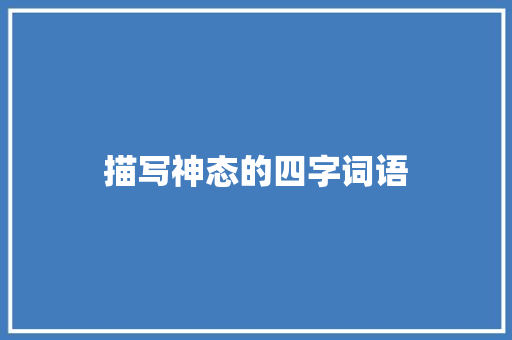 描写神态的四字词语