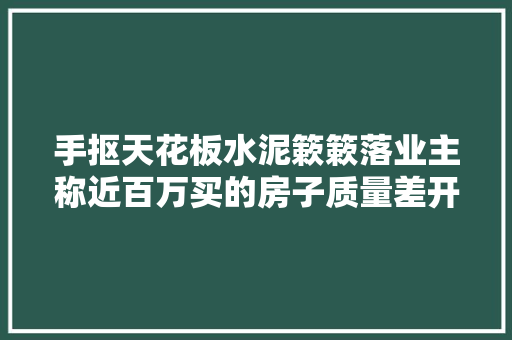 手抠天花板水泥簌簌落业主称近百万买的房子质量差开拓商称正沟通维修住建局现场核查
