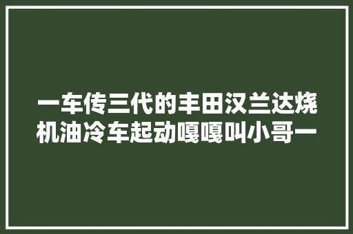 一车传三代的丰田汉兰达烧机油冷车起动嘎嘎叫小哥一次性修好