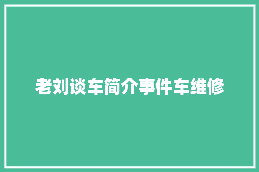老刘谈车简介事件车维修