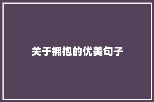 关于拥抱的优美句子