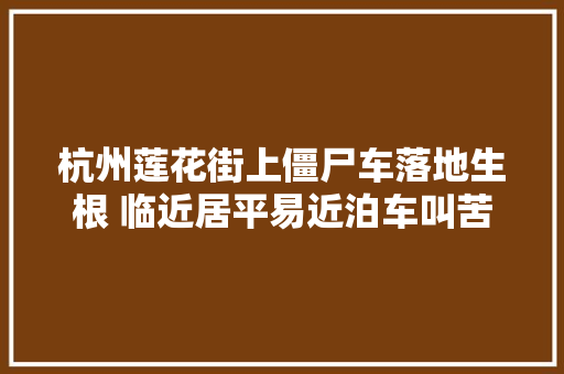 杭州莲花街上僵尸车落地生根 临近居平易近泊车叫苦不迭
