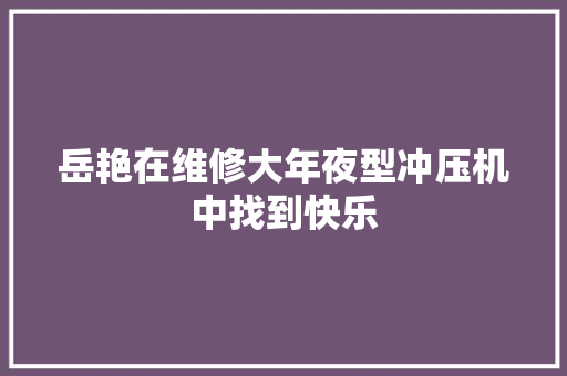 岳艳在维修大年夜型冲压机中找到快乐