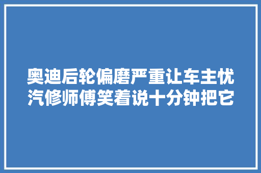 奥迪后轮偏磨严重让车主忧汽修师傅笑着说十分钟把它维修好