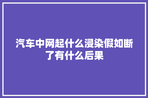 汽车中网起什么浸染假如断了有什么后果