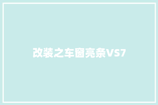 改装之车窗亮条VS7