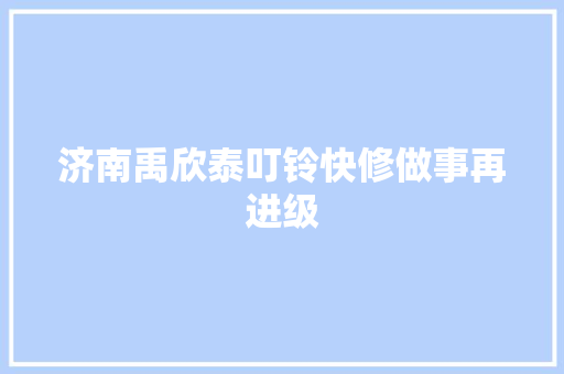济南禹欣泰叮铃快修做事再进级