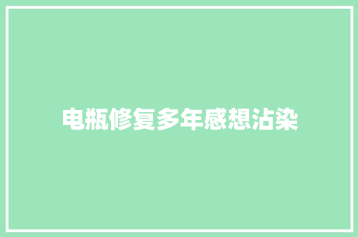 电瓶修复多年感想沾染