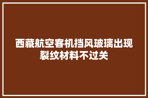 西藏航空客机挡风玻璃出现裂纹材料不过关