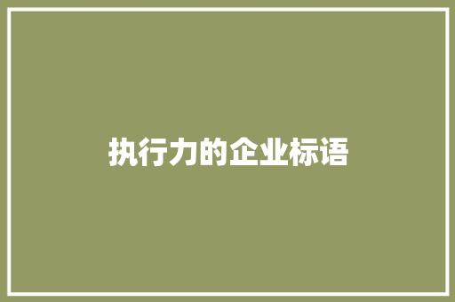 执行力的企业标语
