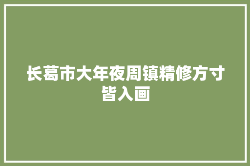 长葛市大年夜周镇精修方寸皆入画