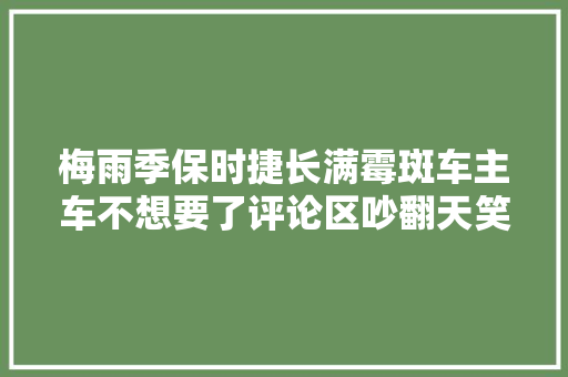 梅雨季保时捷长满霉斑车主车不想要了评论区吵翻天笑麻了
