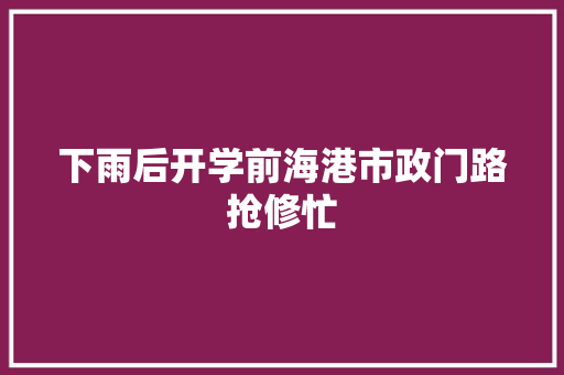 下雨后开学前海港市政门路抢修忙