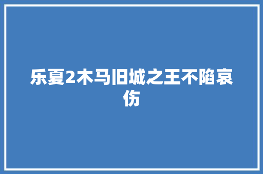 乐夏2木马旧城之王不陷哀伤