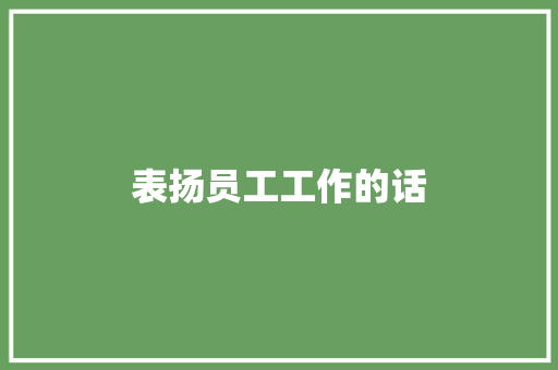表扬员工工作的话