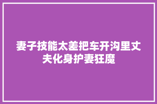 妻子技能太差把车开沟里丈夫化身护妻狂魔