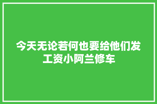 今天无论若何也要给他们发工资小阿兰修车