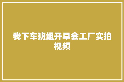 我下车班组开早会工厂实拍视频