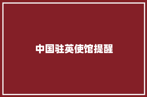 中国驻英使馆提醒