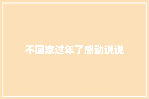 不回家过年了感动说说