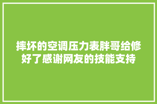 摔坏的空调压力表胖哥给修好了感谢网友的技能支持
