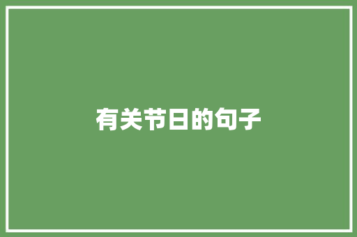 有关节日的句子