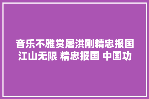 音乐不雅赏屠洪刚精忠报国江山无限 精忠报国 中国功夫