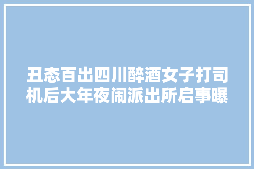丑态百出四川醉酒女子打司机后大年夜闹派出所启事曝光官方回应