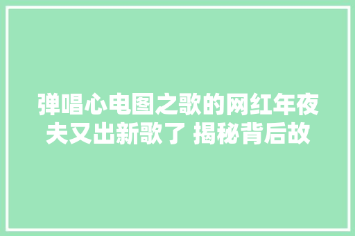 弹唱心电图之歌的网红年夜夫又出新歌了 揭秘背后故事