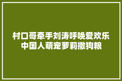 村口哥牵手刘涛呼唤爱欢乐中国人萌宠萝莉撒狗粮